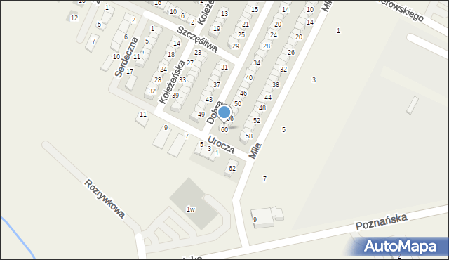 Skórzewo, Dobra, 60, mapa Skórzewo