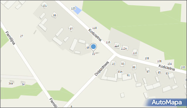 Skrzeszew, Dojazdowa, 11, mapa Skrzeszew