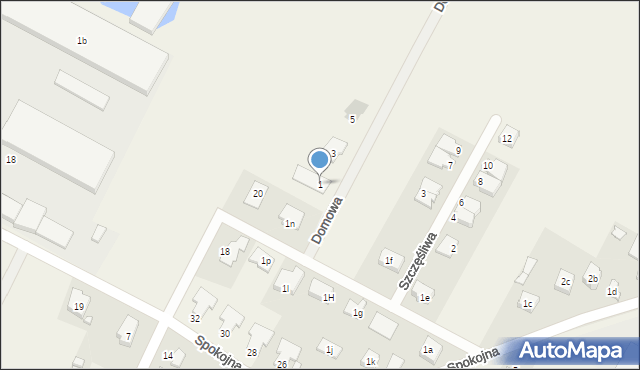 Słupno, Domowa, 1, mapa Słupno