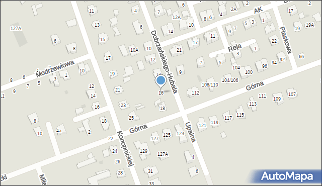 Sokółka, Dobrzańskiego-Hubala Henryka, mjr., 16, mapa Sokółka