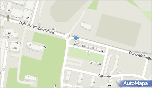 Sosnowiec, Dobrzańskiego-Hubala Henryka, mjr., 126, mapa Sosnowca