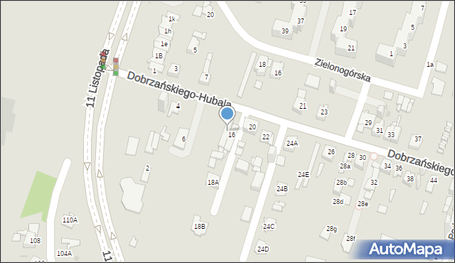 Sosnowiec, Dobrzańskiego-Hubala Henryka, mjr., 18, mapa Sosnowca