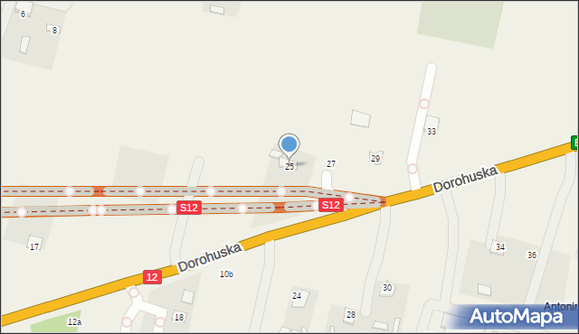 Srebrzyszcze, Dorohuska, 25, mapa Srebrzyszcze