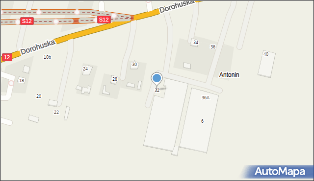 Srebrzyszcze, Dorohuska, 32, mapa Srebrzyszcze