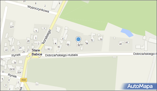Stare Babice, Dobrzańskiego-Hubala Henryka, mjr., 56, mapa Stare Babice