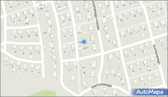 Starogard Gdański, Dobrzańskiego-Hubala Henryka, mjr., 11A, mapa Starogard Gdański