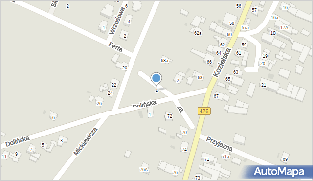 Strzelce Opolskie, Dolińska, 4, mapa Strzelce Opolskie