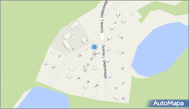 Sulęczyno, Dolina j. Głębokiego, 26, mapa Sulęczyno