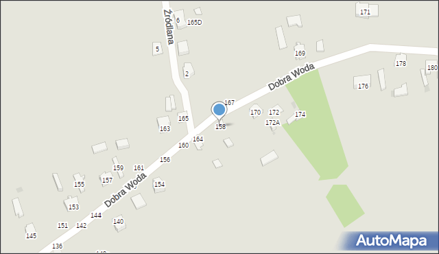 Sulejów, Dobra Woda, 158, mapa Sulejów