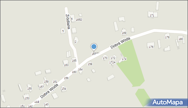 Sulejów, Dobra Woda, 167, mapa Sulejów