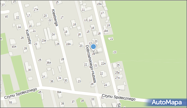 Sulejówek, Dobrzańskiego-Hubala Henryka, mjr., 19, mapa Sulejówek