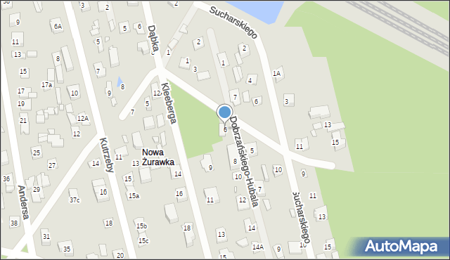 Sulejówek, Dobrzańskiego-Hubala Henryka, mjr., 6, mapa Sulejówek