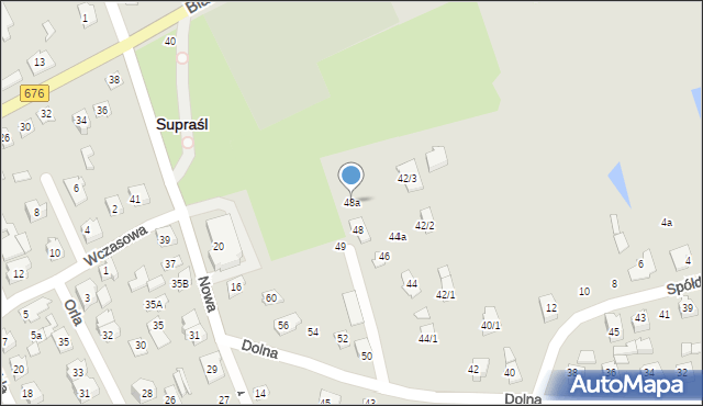 Supraśl, Dolna, 48a, mapa Supraśl