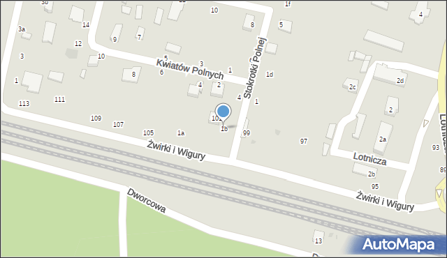 Świdnik, Dojazdowa, 1b, mapa Świdnika