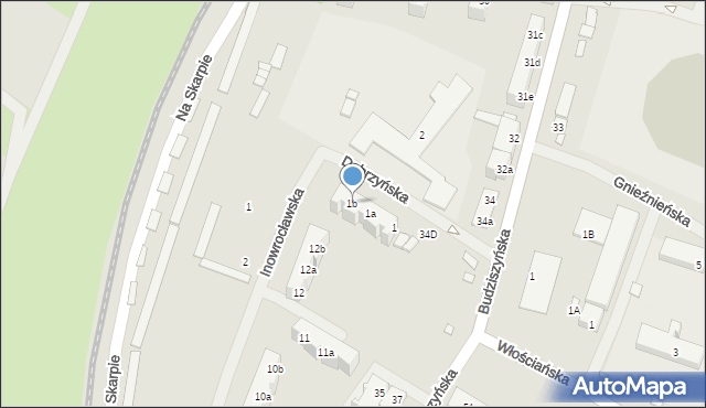 Szczecin, Dobrzyńska, 1b, mapa Szczecina