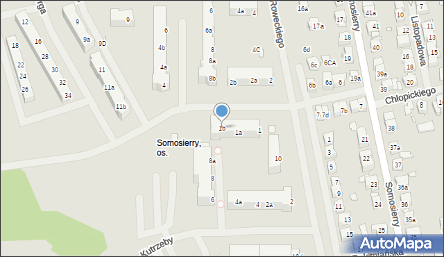 Szczecin, Dobrzańskiego-Hubala Henryka, mjr., 1b, mapa Szczecina