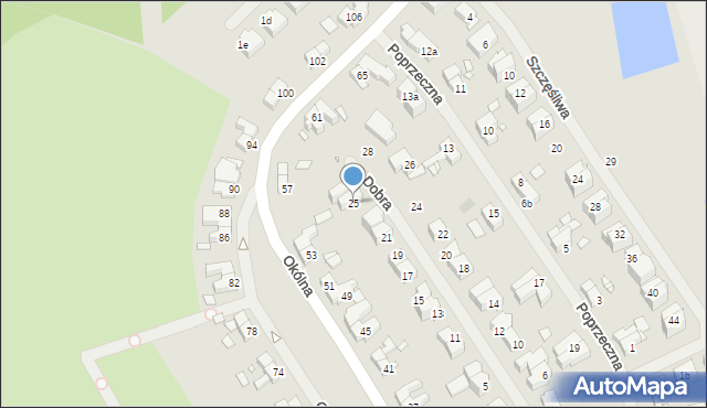 Szczecin, Dobra, 25, mapa Szczecina