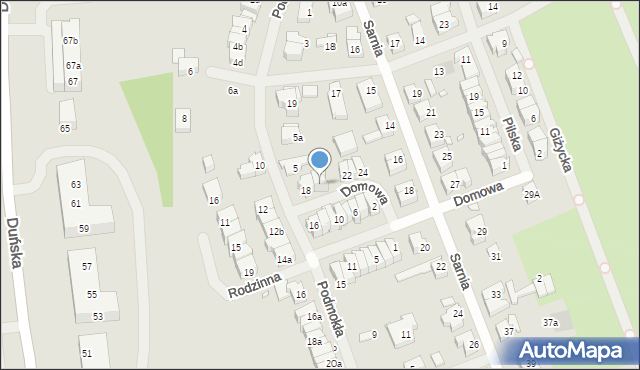 Szczecin, Domowa, 20, mapa Szczecina