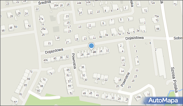 Szczecin, Dojazdowa, 22, mapa Szczecina