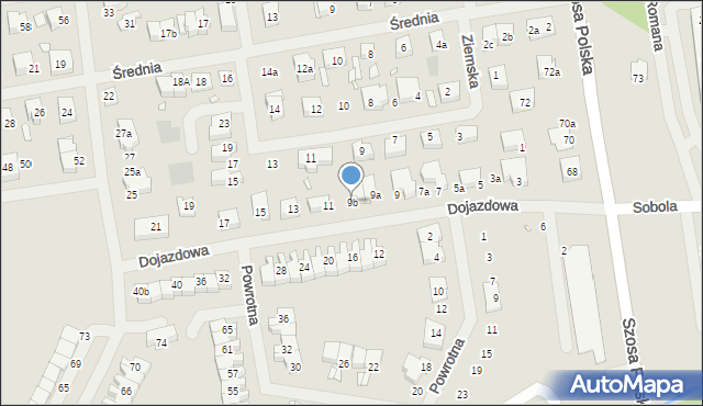 Szczecin, Dojazdowa, 9b, mapa Szczecina