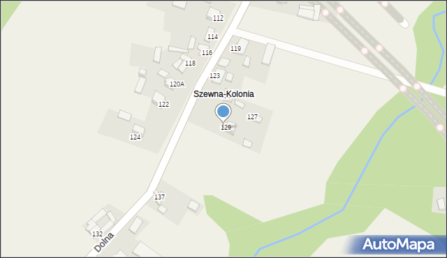 Szewna, Dolna, 131, mapa Szewna