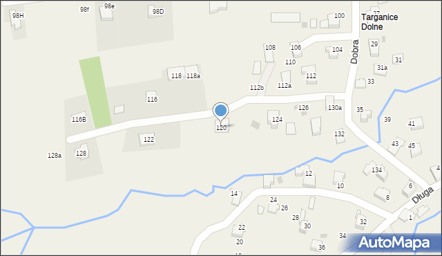 Targanice, Dobra, 120, mapa Targanice