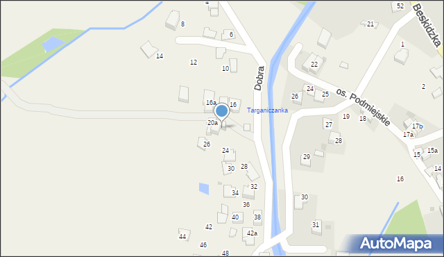 Targanice, Dobra, 20b, mapa Targanice