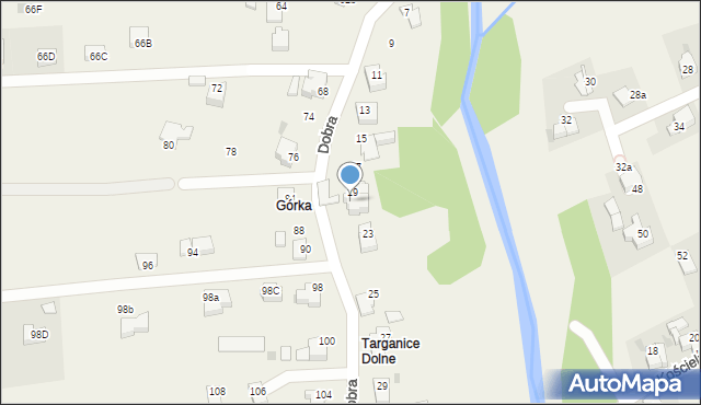 Targanice, Dobra, 21, mapa Targanice