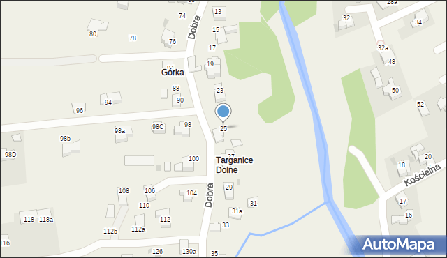 Targanice, Dobra, 25, mapa Targanice