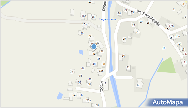 Targanice, Dobra, 34, mapa Targanice