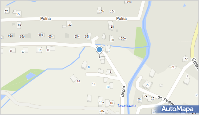 Targanice, Dobra, 4, mapa Targanice