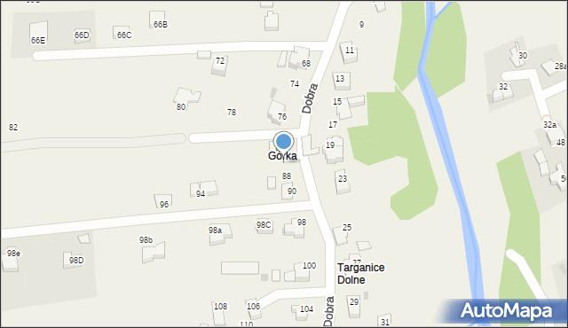 Targanice, Dobra, 86, mapa Targanice
