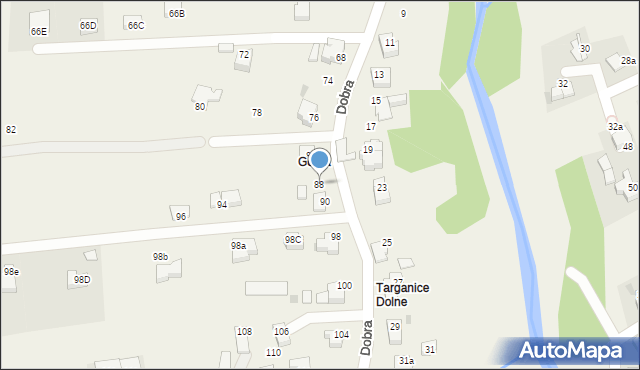 Targanice, Dobra, 88, mapa Targanice