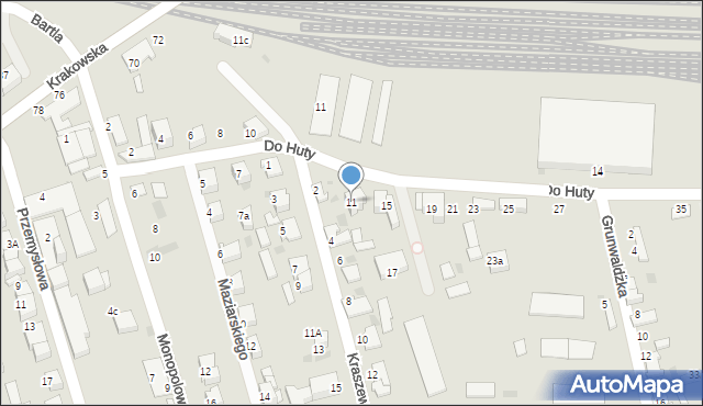 Tarnów, Do Huty, 11, mapa Tarnów