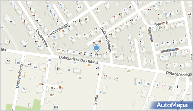 Tarnów, Dobrzańskiego-Hubala Henryka, mjr., 23, mapa Tarnów