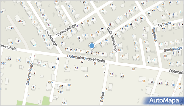 Tarnów, Dobrzańskiego-Hubala Henryka, mjr., 27, mapa Tarnów