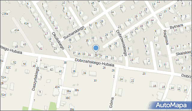 Tarnów, Dobrzańskiego-Hubala Henryka, mjr., 29, mapa Tarnów