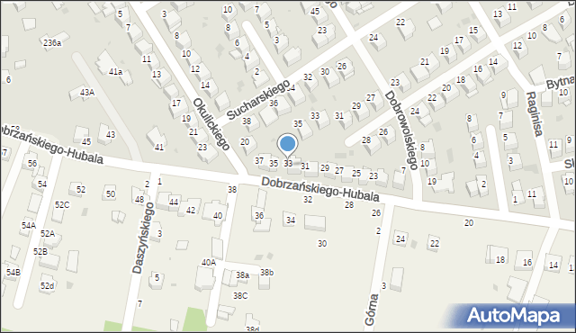 Tarnów, Dobrzańskiego-Hubala Henryka, mjr., 33, mapa Tarnów