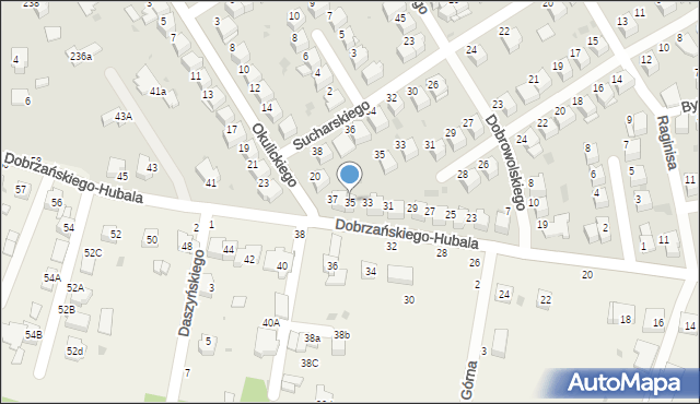 Tarnów, Dobrzańskiego-Hubala Henryka, mjr., 35, mapa Tarnów