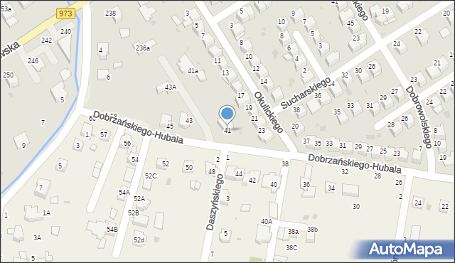 Tarnów, Dobrzańskiego-Hubala Henryka, mjr., 41, mapa Tarnów