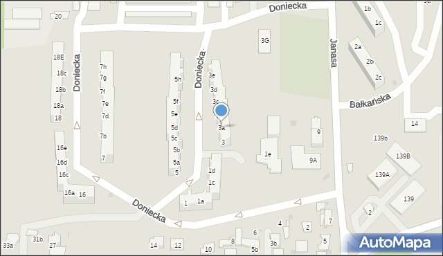 Tarnowskie Góry, Doniecka, 3a, mapa Tarnowskie Góry
