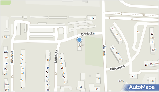 Tarnowskie Góry, Doniecka, 3G, mapa Tarnowskie Góry