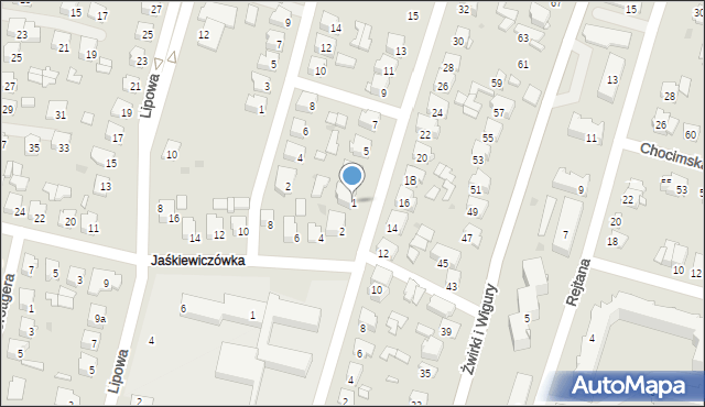Tomaszów Lubelski, Dobrzańskiego-Hubala Henryka, mjr., 1, mapa Tomaszów Lubelski
