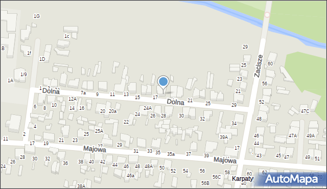 Tomaszów Mazowiecki, Dolna, 17A, mapa Tomaszów Mazowiecki