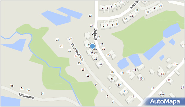 Toruń, Dojazd, 20a, mapa Torunia