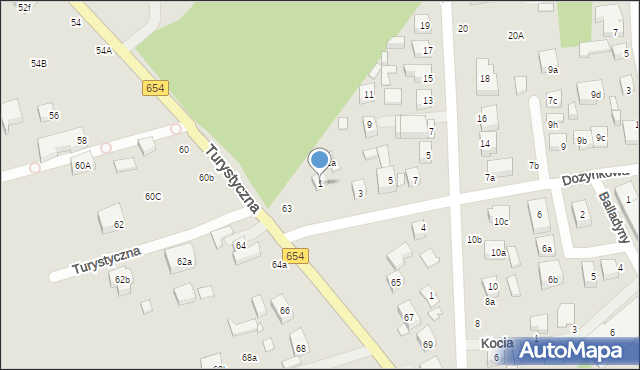 Toruń, Dożynkowa, 1, mapa Torunia