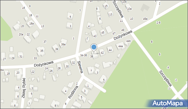 Toruń, Dożynkowa, 38-40, mapa Torunia