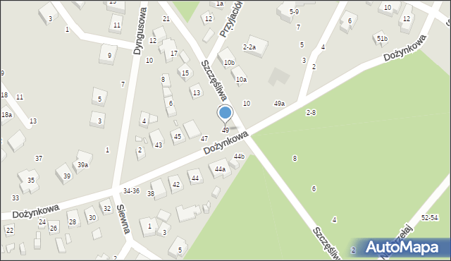 Toruń, Dożynkowa, 49, mapa Torunia