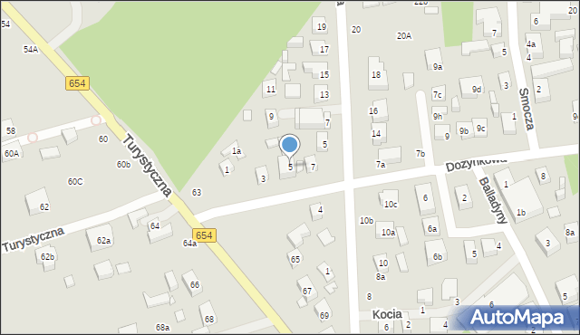 Toruń, Dożynkowa, 5, mapa Torunia