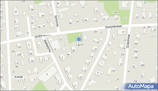 Toruń, Dożynkowa, 8c, mapa Torunia